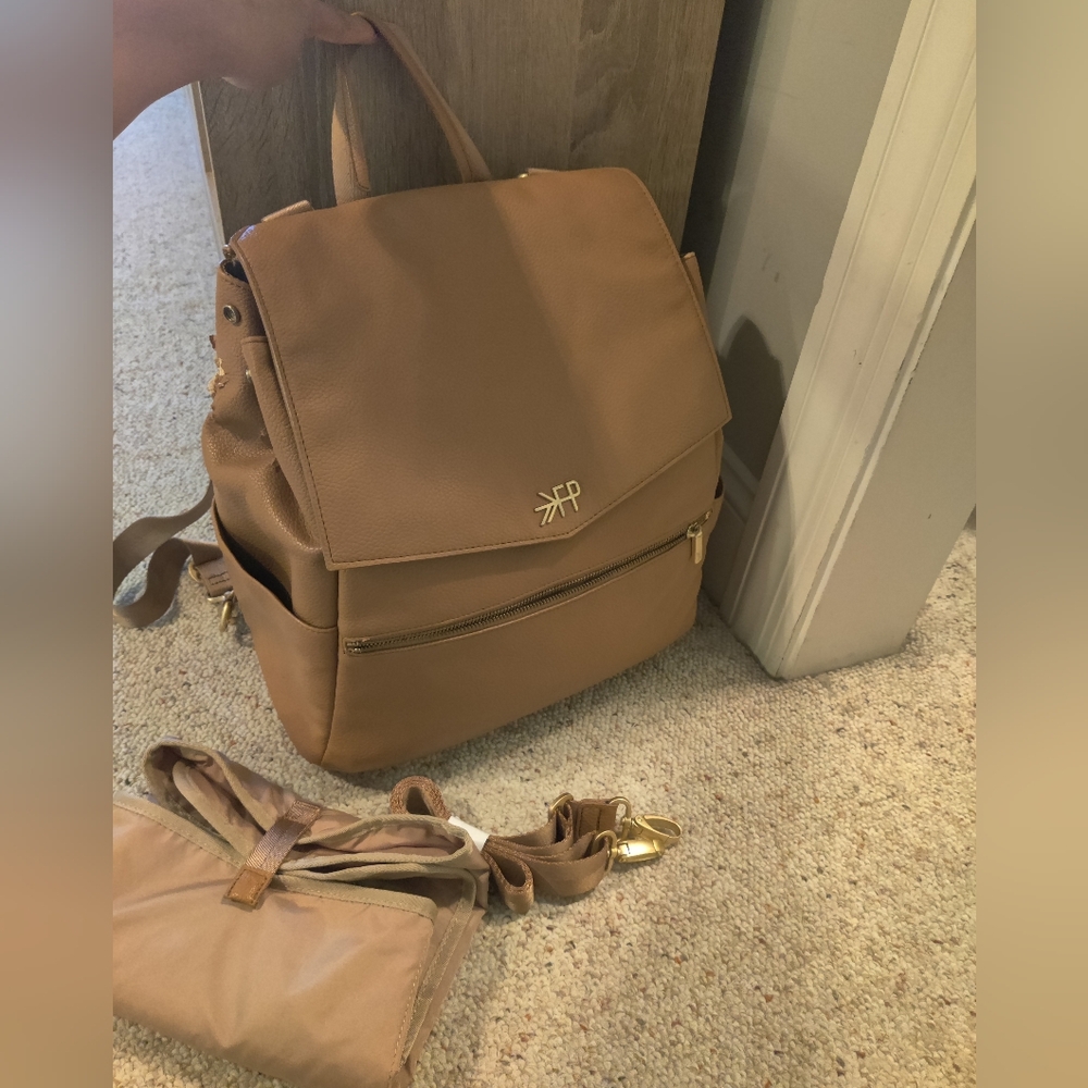 Freshly Picked Tan Leather Diaper Bag